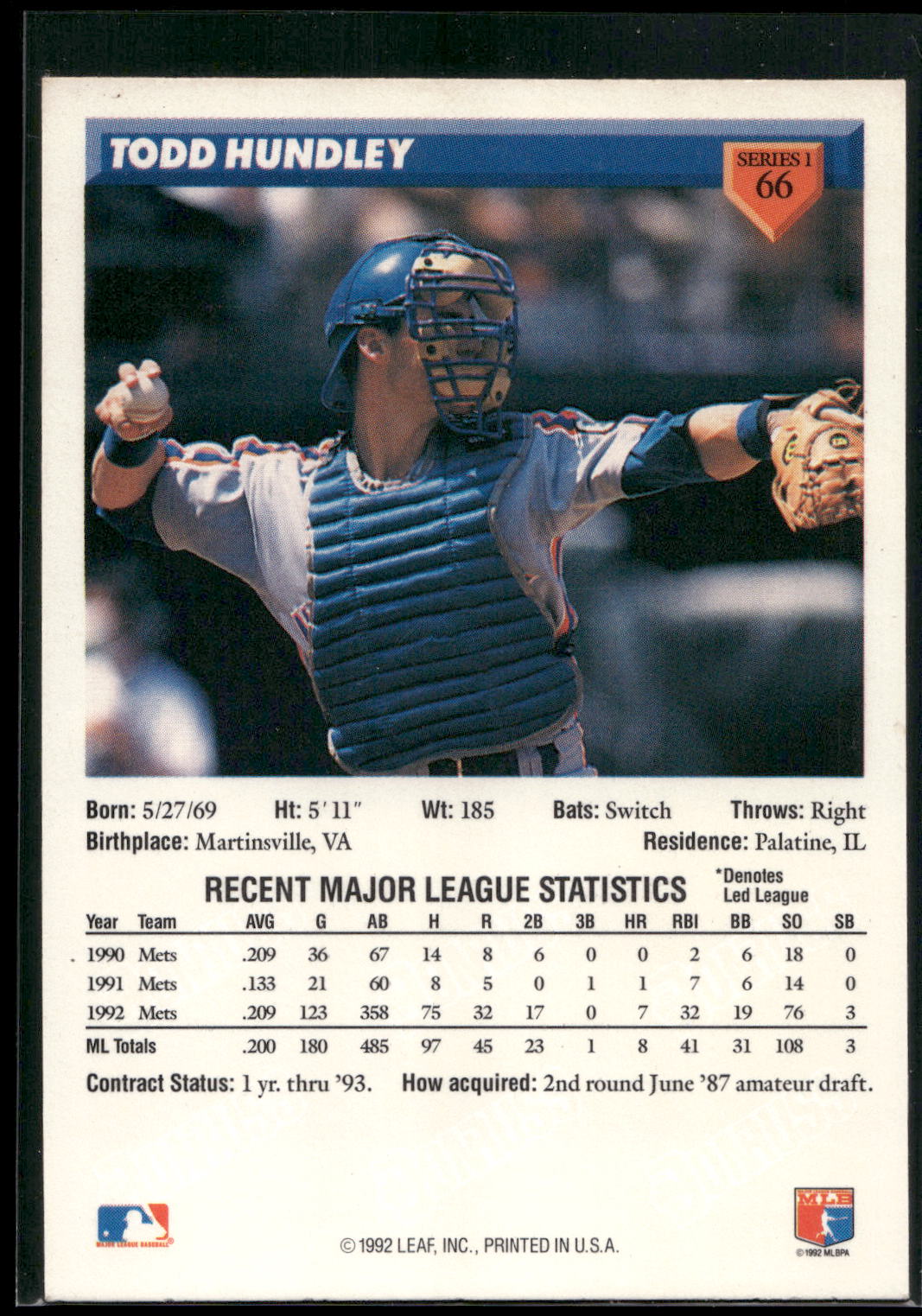 1993 Donruss #66 Todd Hundley