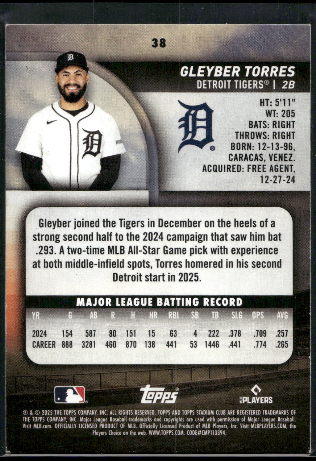 2025 Stadium Club #38 Gleyber Torres