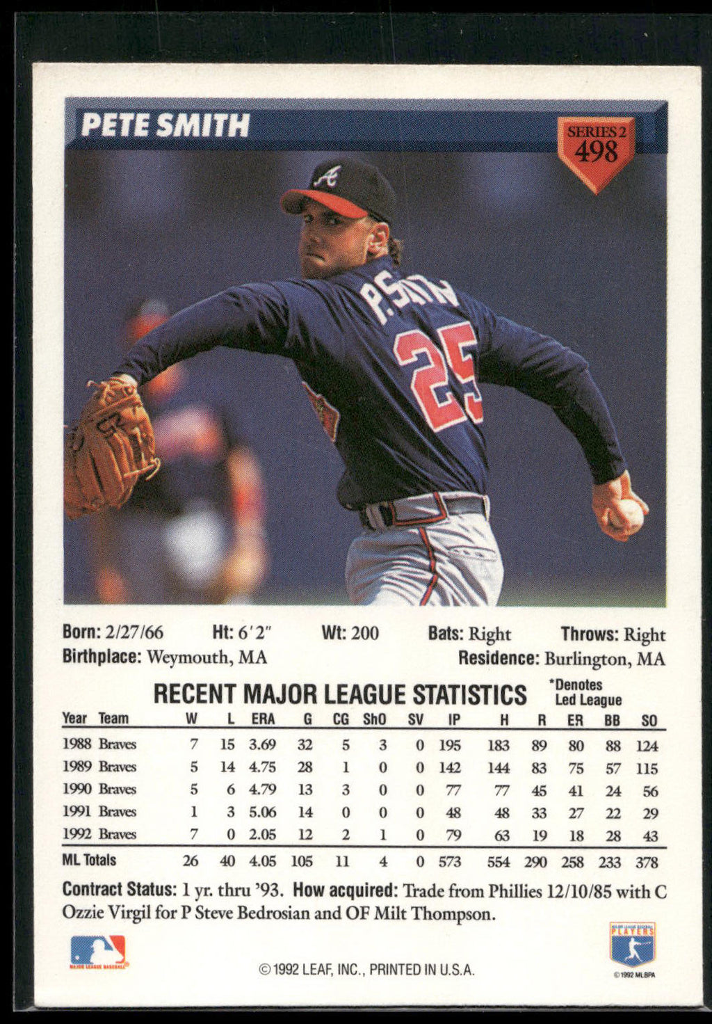 1993 Donruss #498 Pete Smith