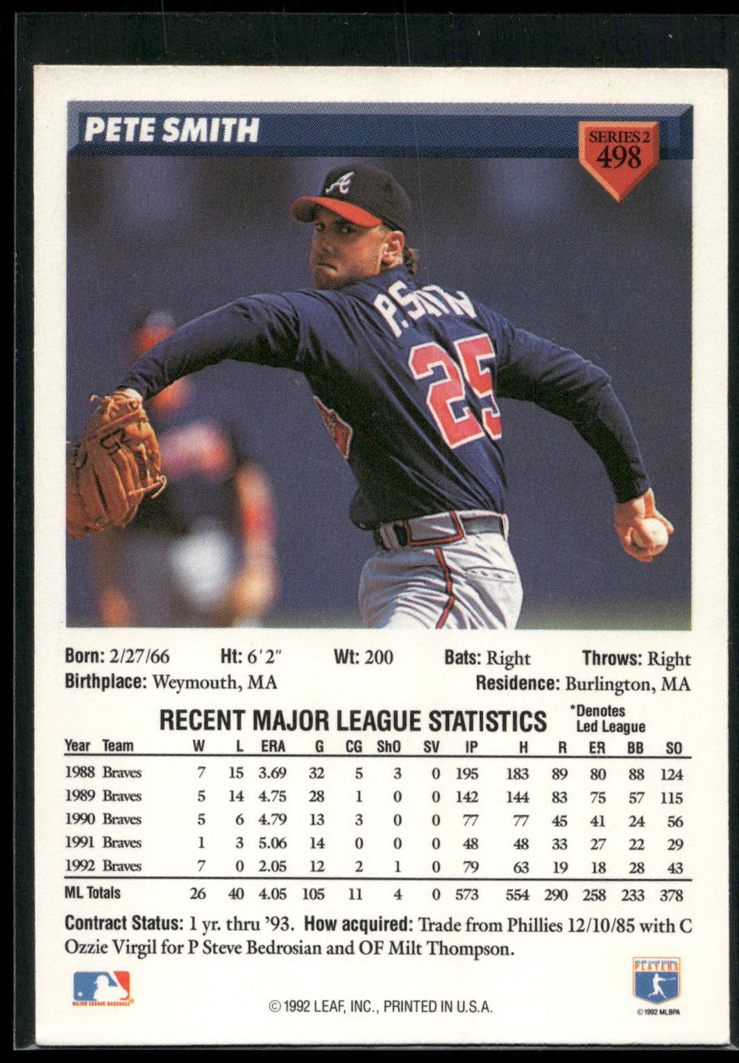 1993 Donruss #498 Pete Smith