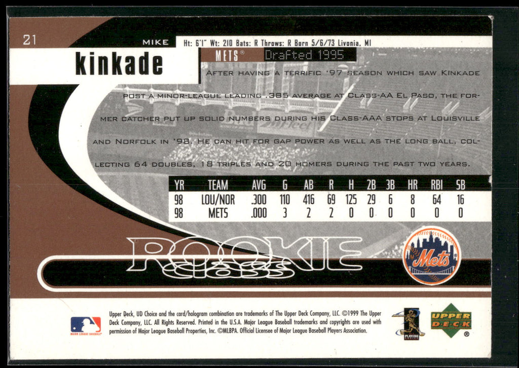 1999 UD Choice #21 Mike Kinkade