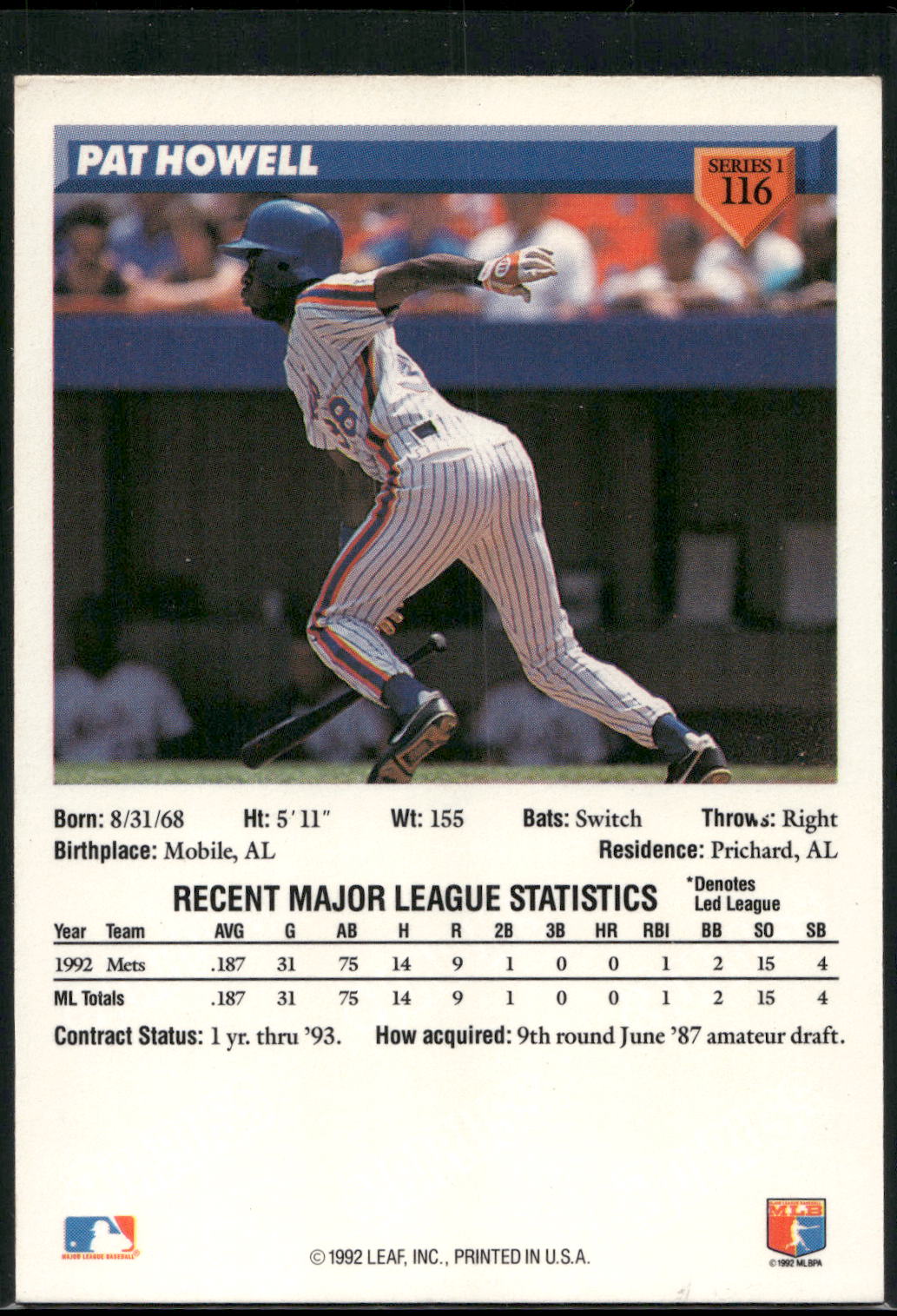 1993 Donruss #116 Pat Howell
