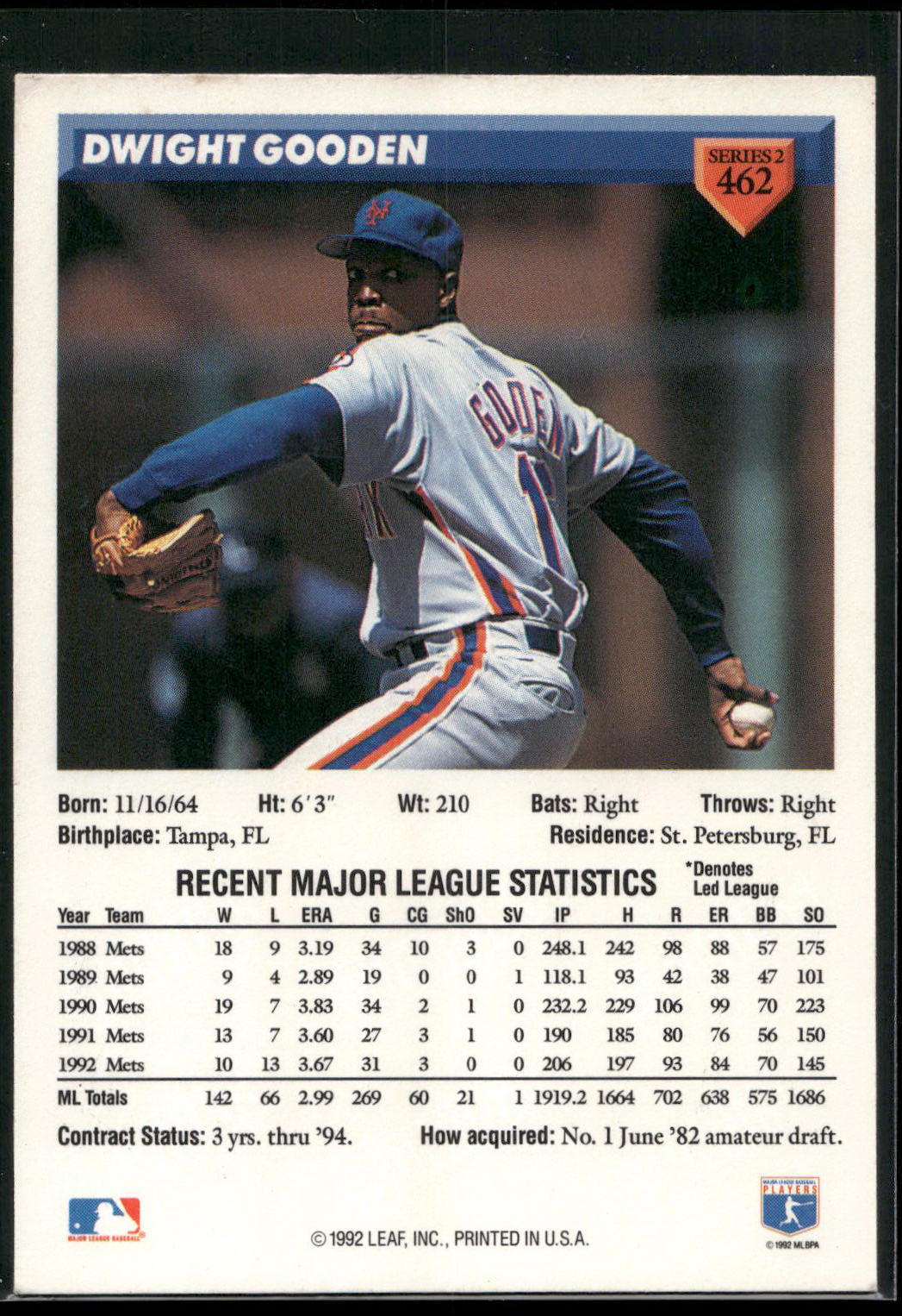 1993 Donruss #462 Dwight Gooden