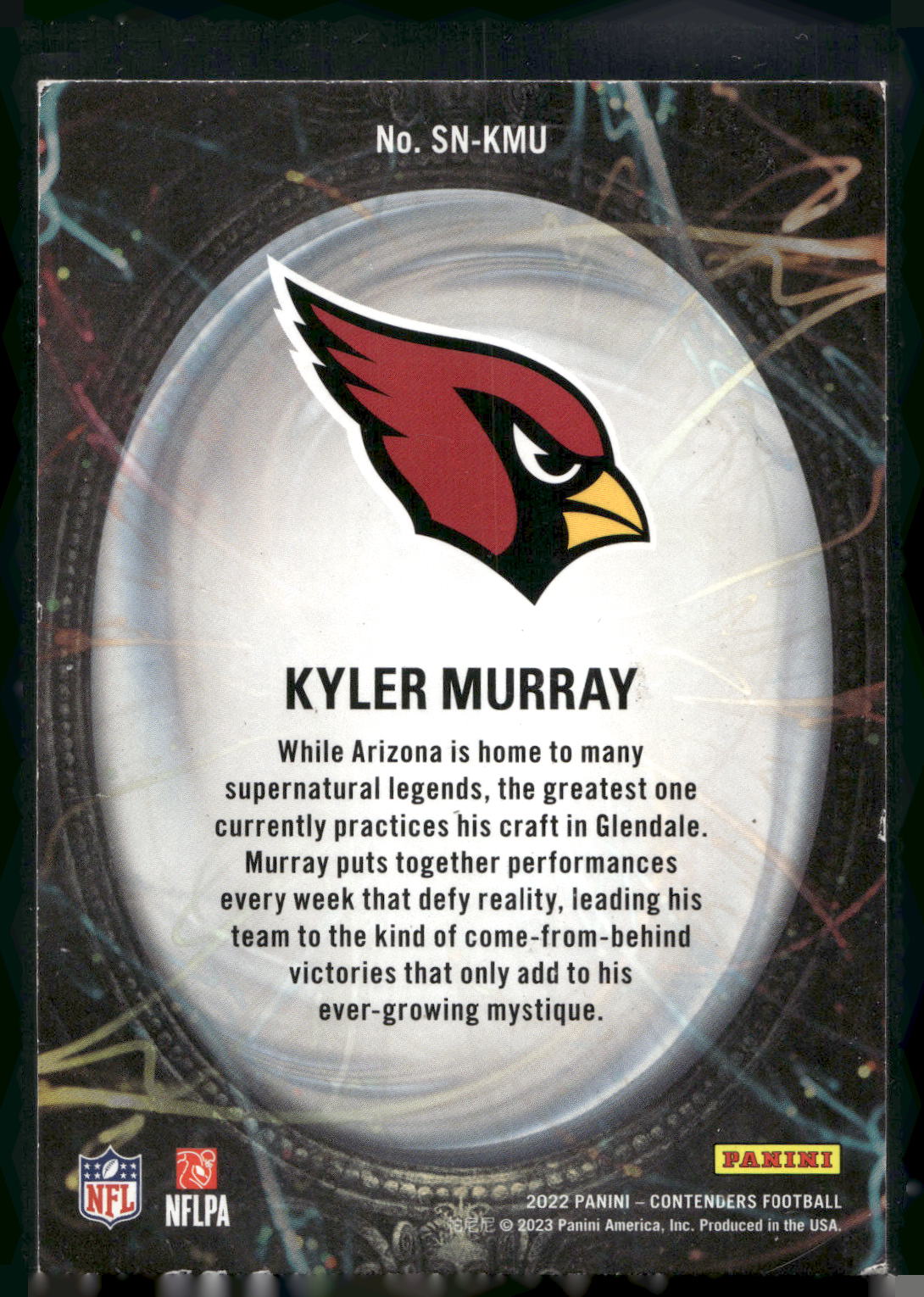 2022 Panini Contenders #SN-KMU Kyler Murray Supernatural