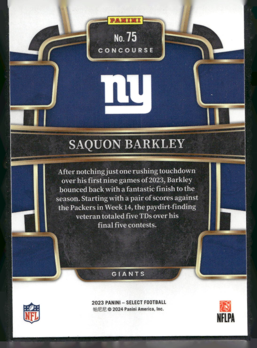 2023 Panini Select #75 Saquon Barkley