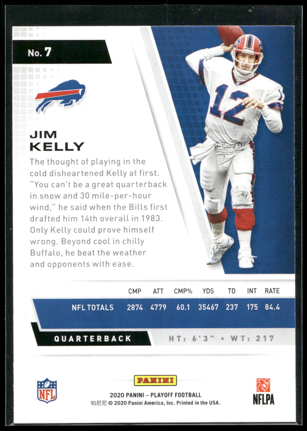 2020 Panini Playoff #7 Jim Kelly