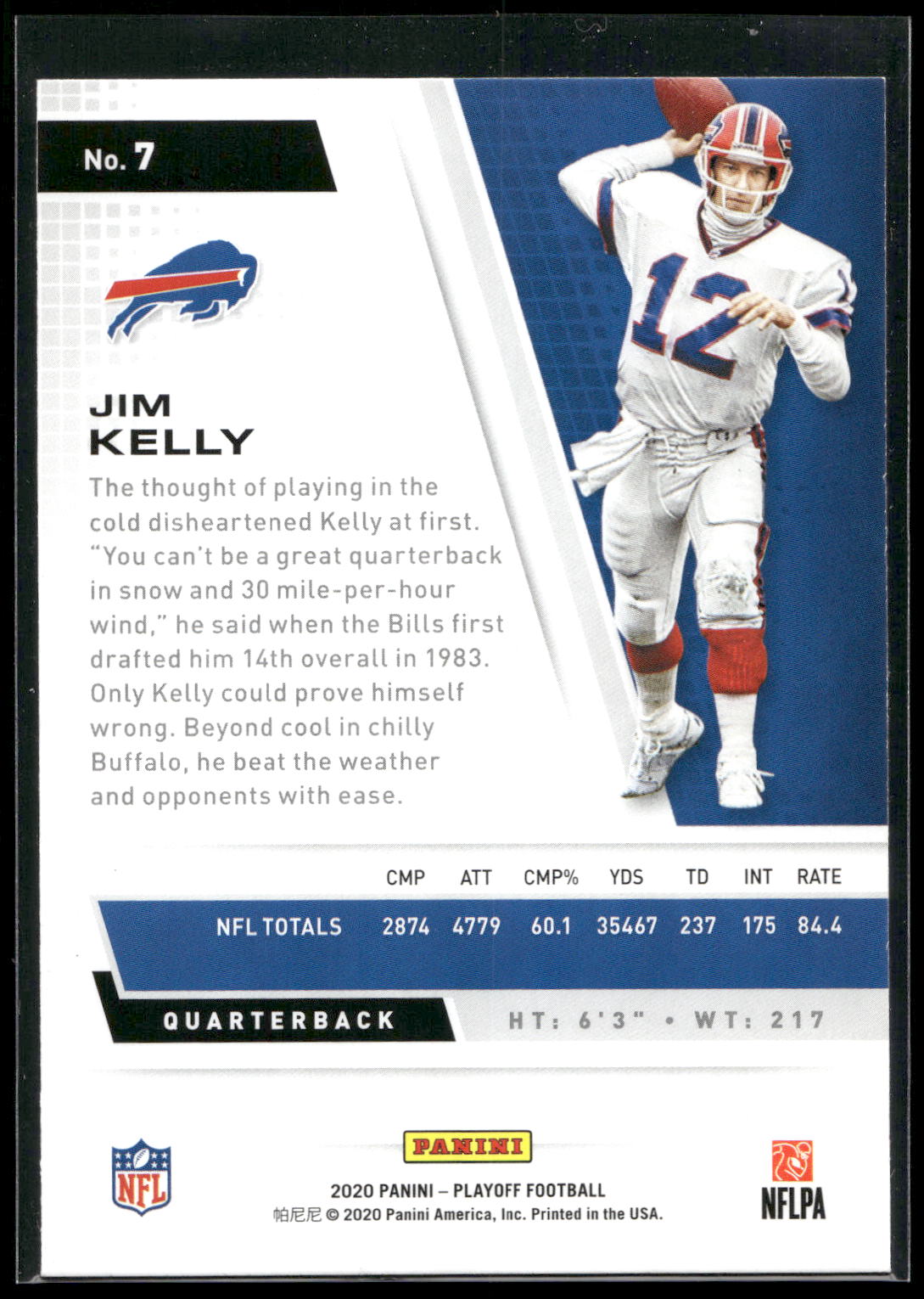 2020 Panini Playoff #7 Jim Kelly