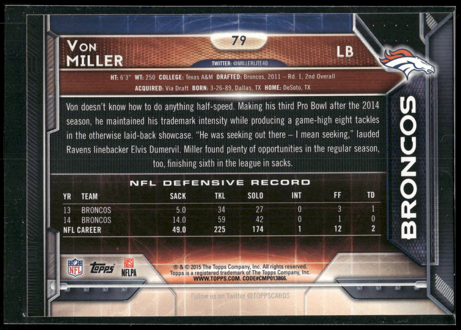 2015 Topps #79 Von Miller