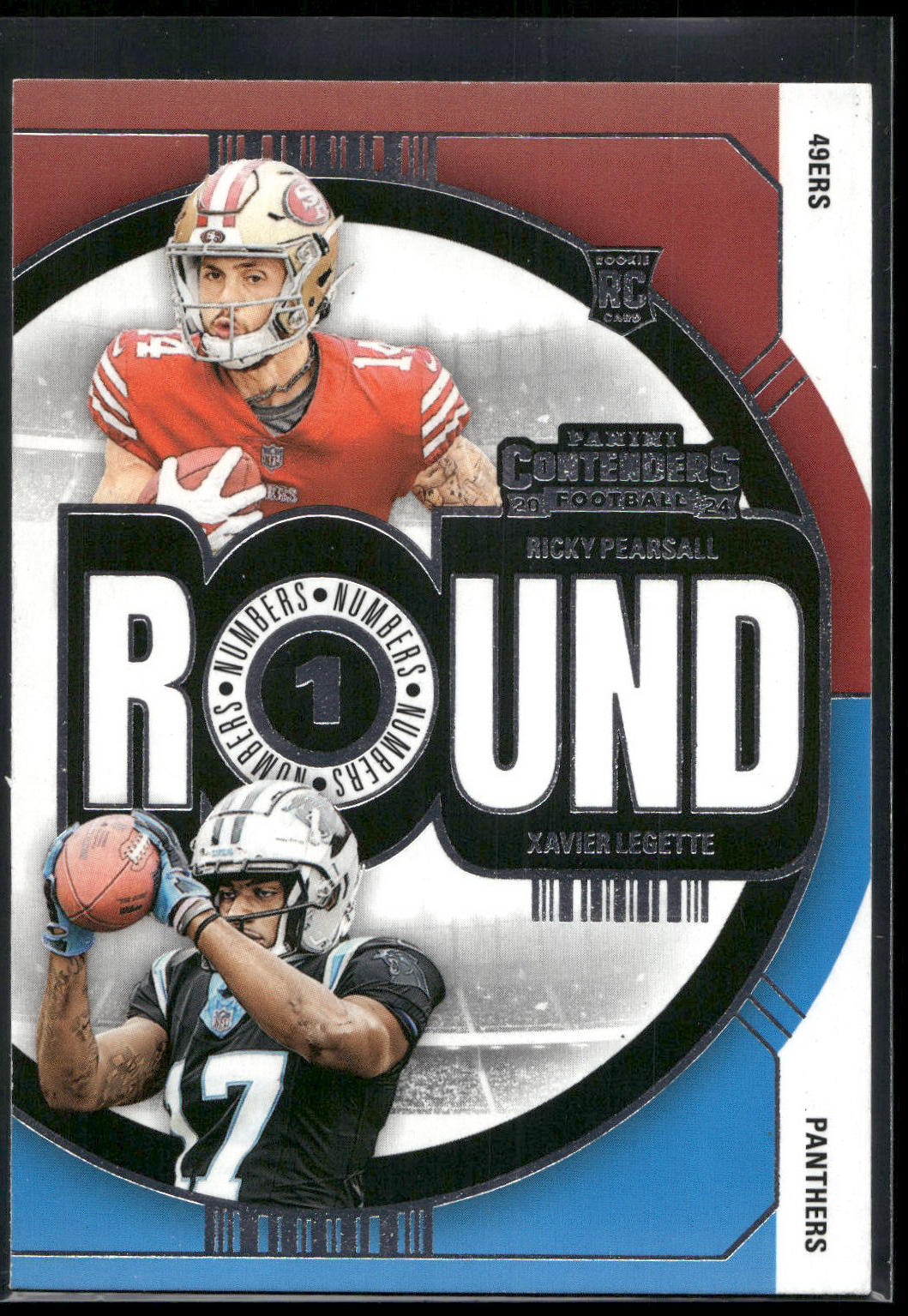 2024 Panini Contenders #8 Ricky Pearsall / Xavier Legette Round Numbers