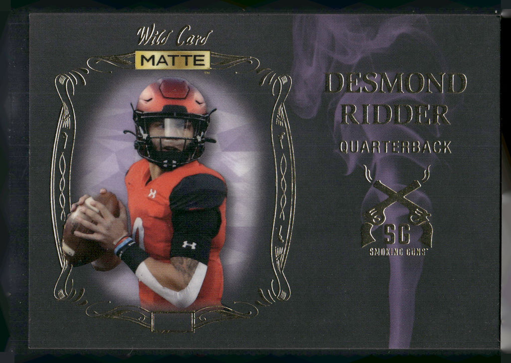 2022 Wild Card Matte #SG-3 Desmond Ridder Smoking Guns Black/Purple