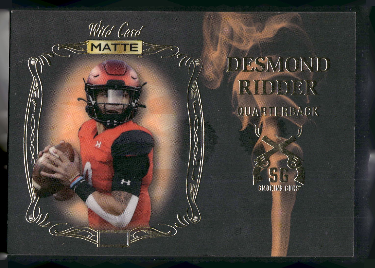 2022 Wild Card Matte #SG-3 Desmond Ridder Smoking Guns Black/Orange