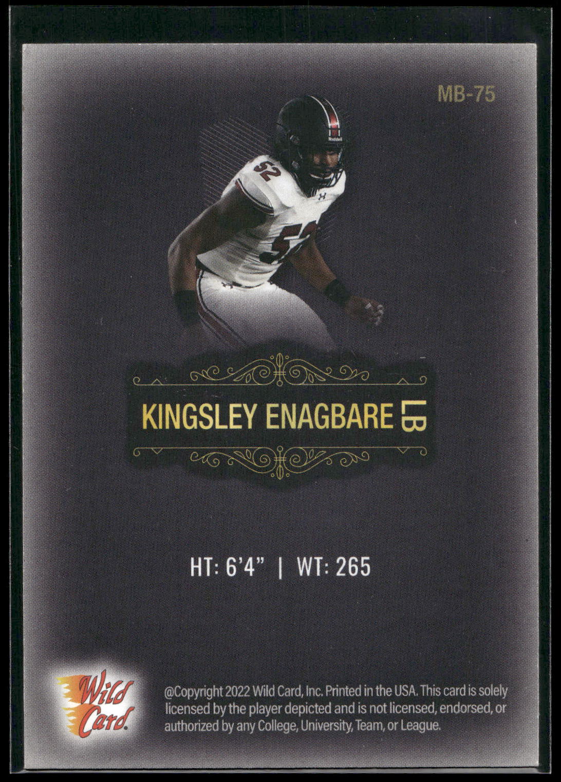 2022 Wild Card Matte #MB-75 Kingsley Enagbare Black