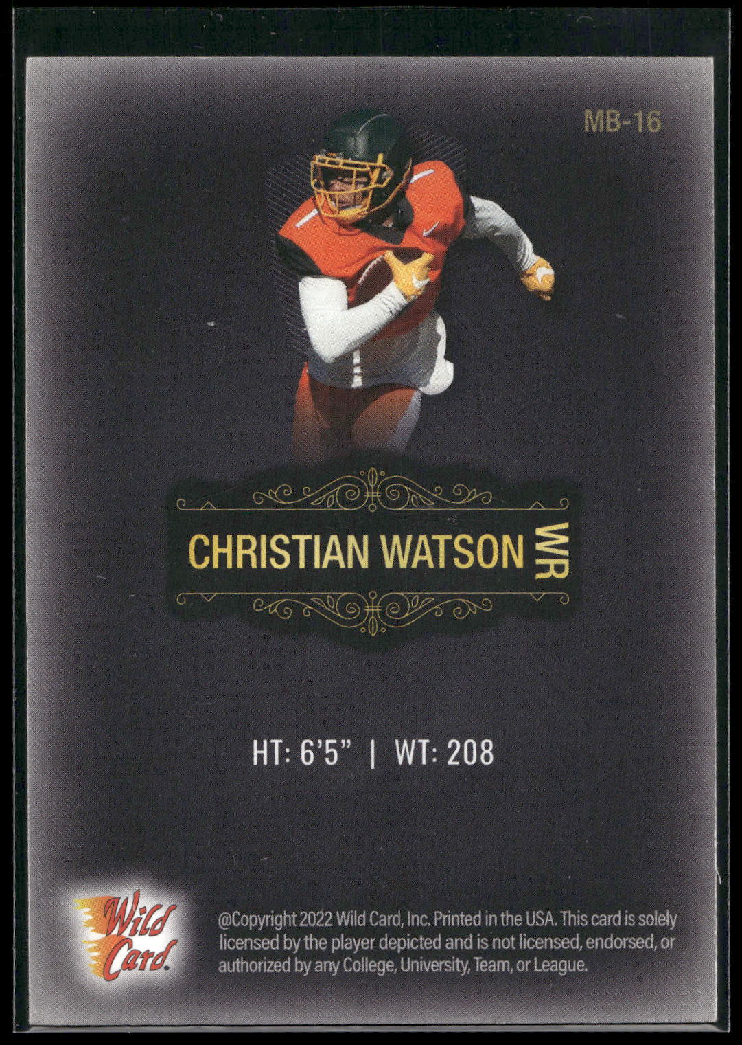 2022 Wild Card Matte #MB-16 Christian Watson Black
