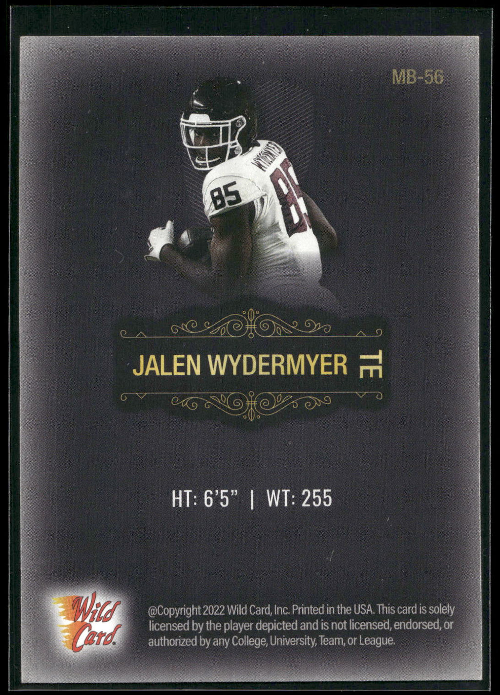 2022 Wild Card Matte #MB-56 Jalen Wydermyer Black