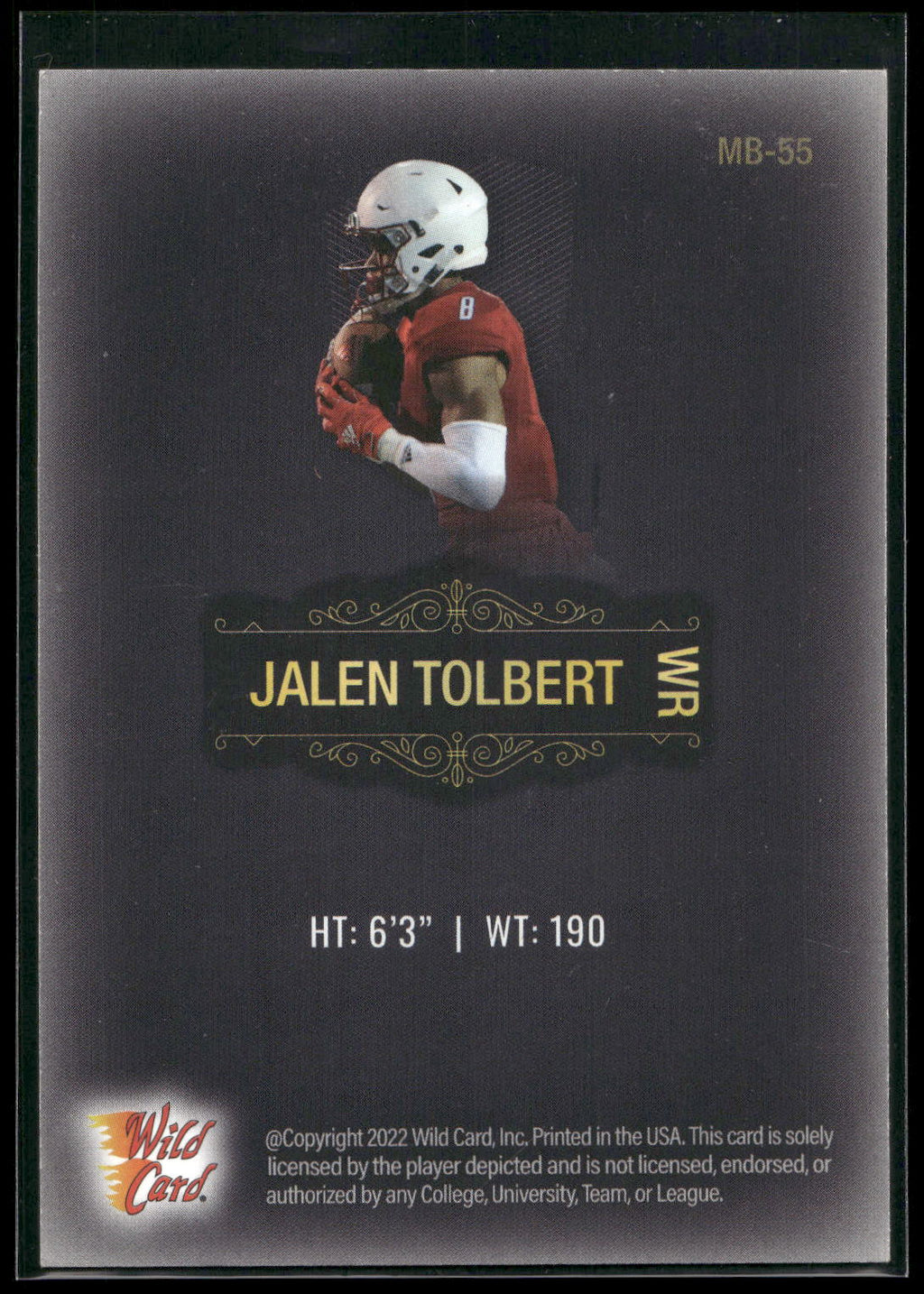 2022 Wild Card Matte #MB-55 Jalen Tolbert Black