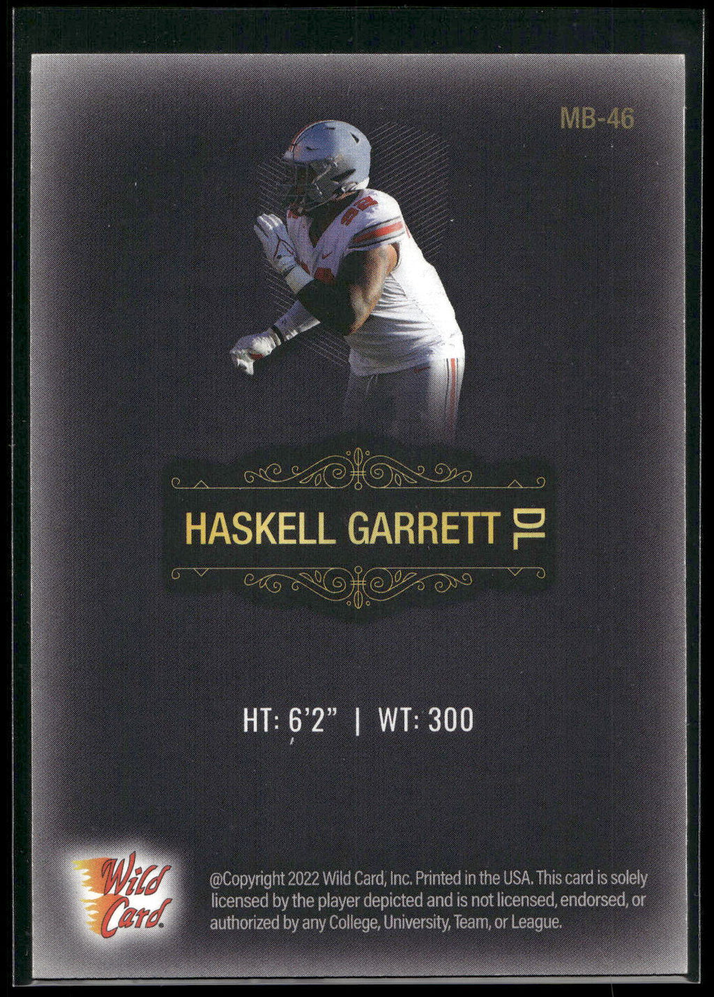 2022 Wild Card Matte #MB-46 Haskell Garrett Black