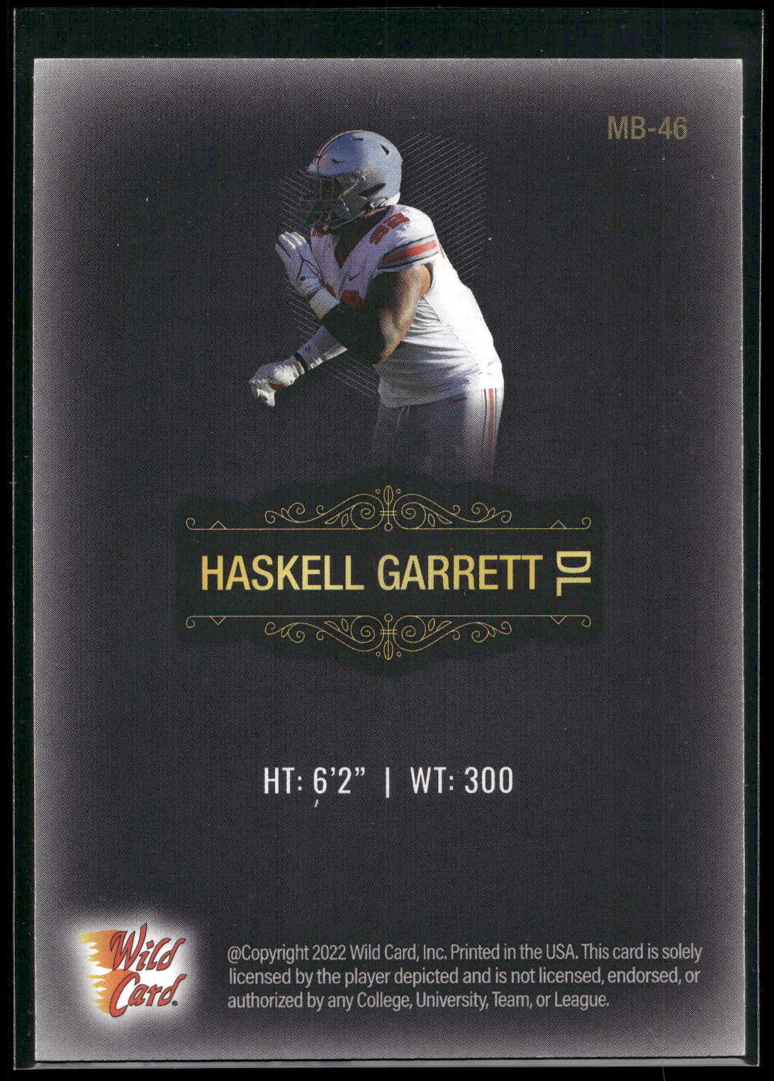 2022 Wild Card Matte #MB-46 Haskell Garrett Black