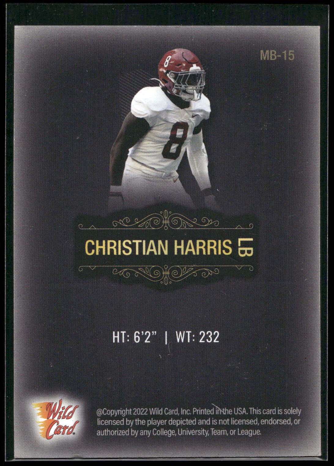 2022 Wild Card Matte #MB-15 Christian Harris Black