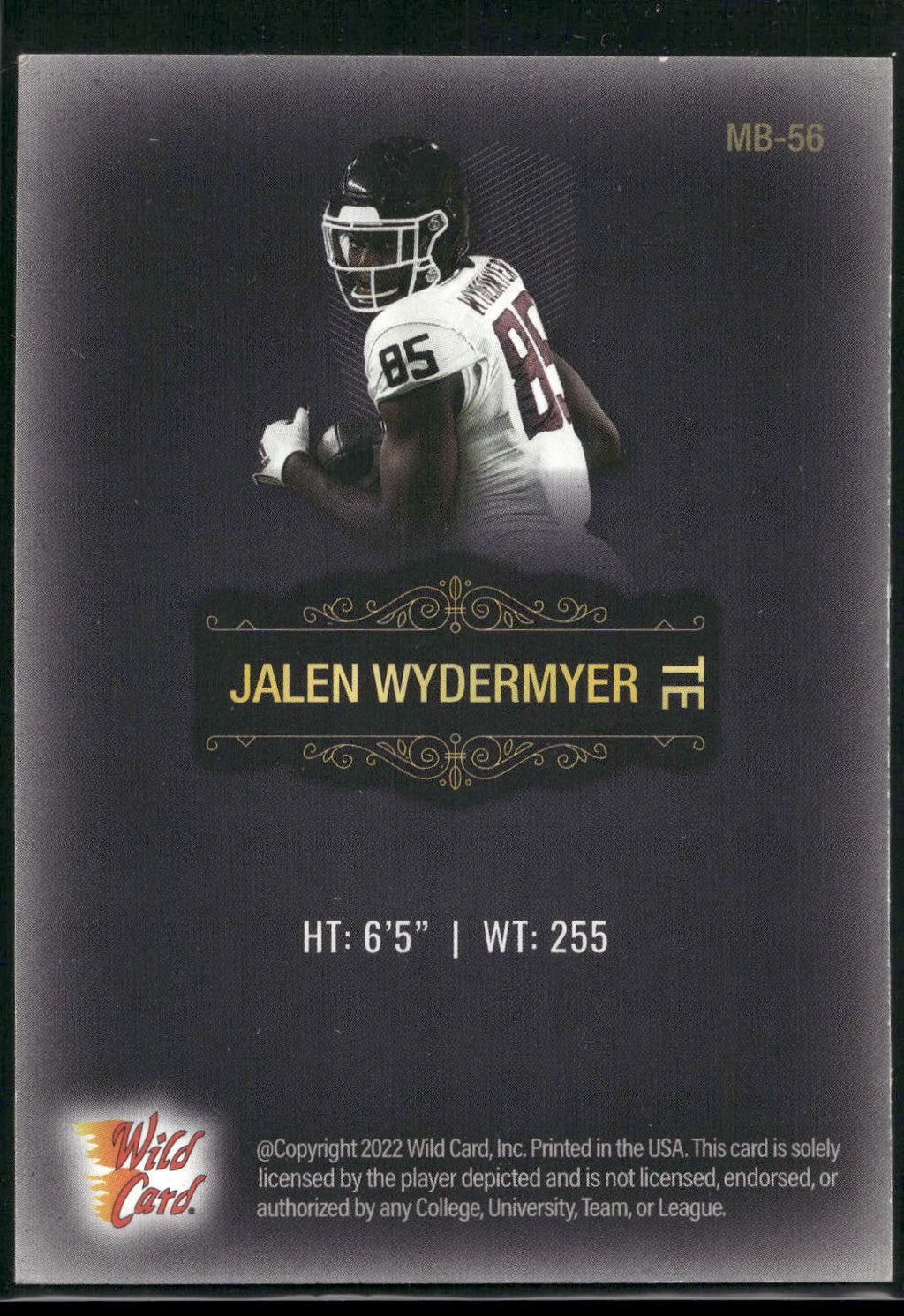 2022 Wild Card Matte #MB-56 Jalen Wydermyer Black