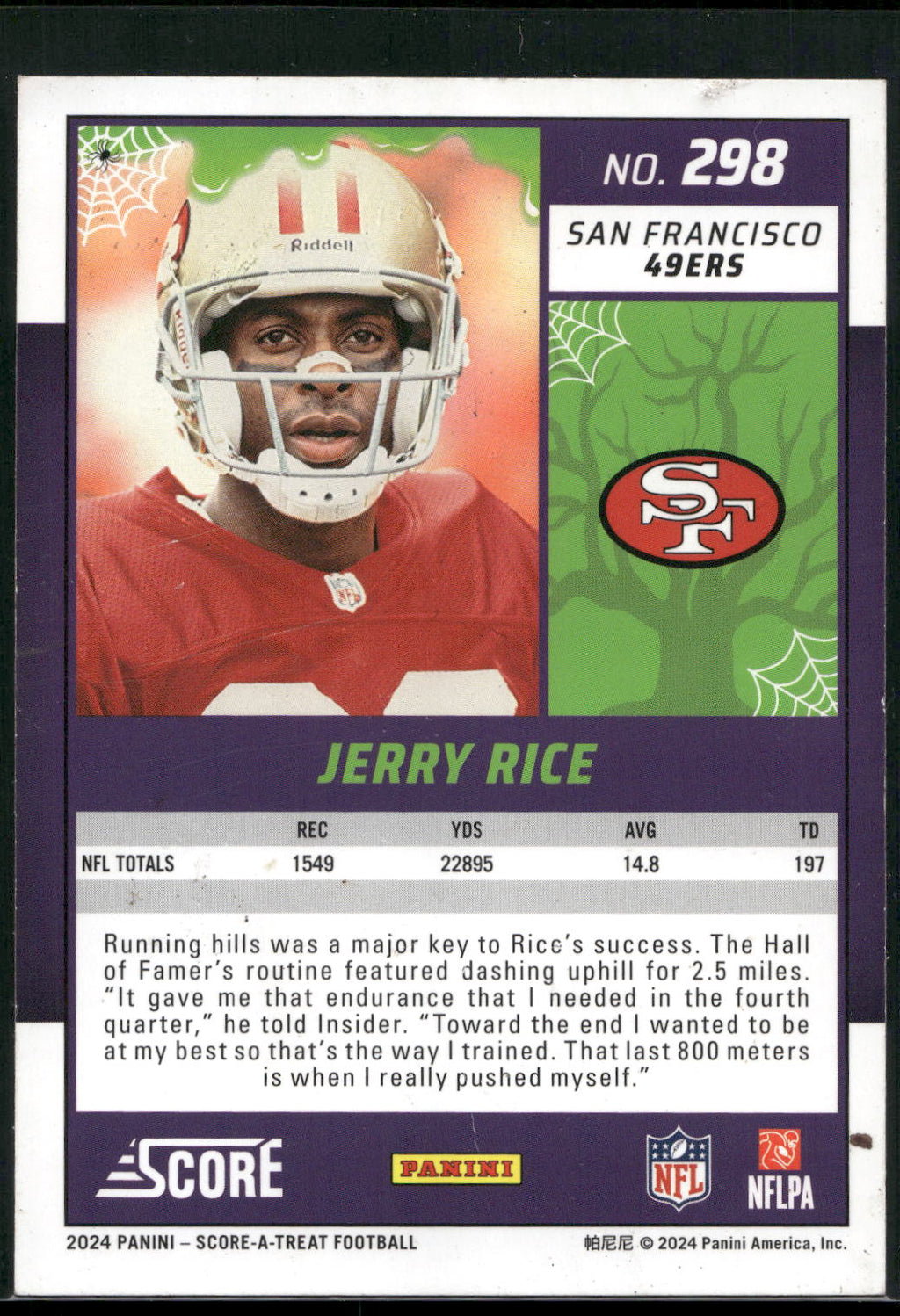 2024 Score-A-Treat #298 Jerry Rice Green Bats