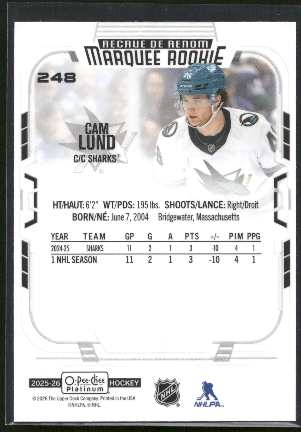 2025-26 O-Pee-Chee Platinum #248 Cam Lund