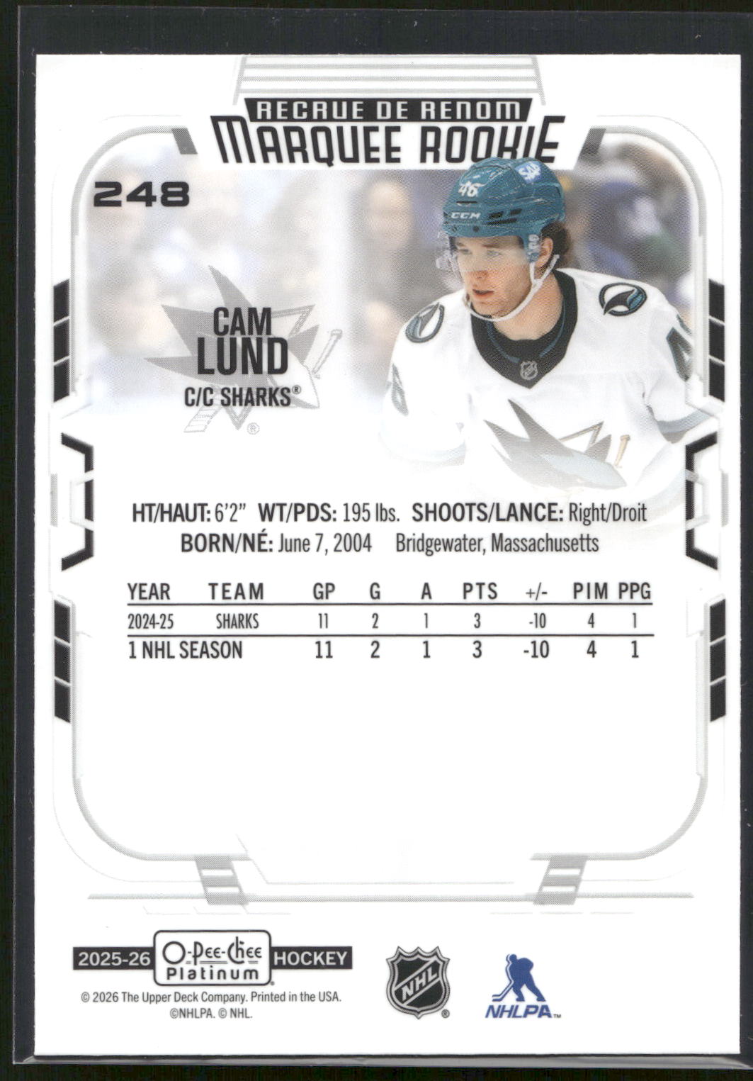 2025-26 O-Pee-Chee Platinum #248 Cam Lund