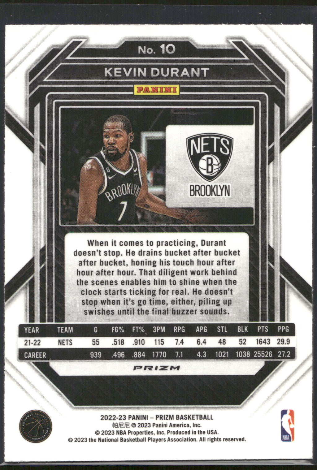 2022-23 Panini Prizm #10 Kevin Durant