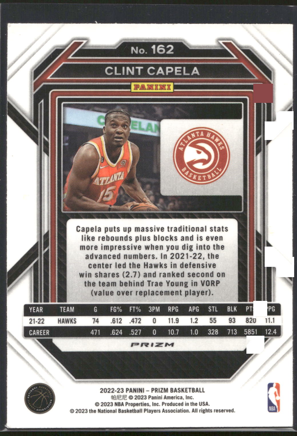 2022-23 Panini Prizm #162 Clint Capela