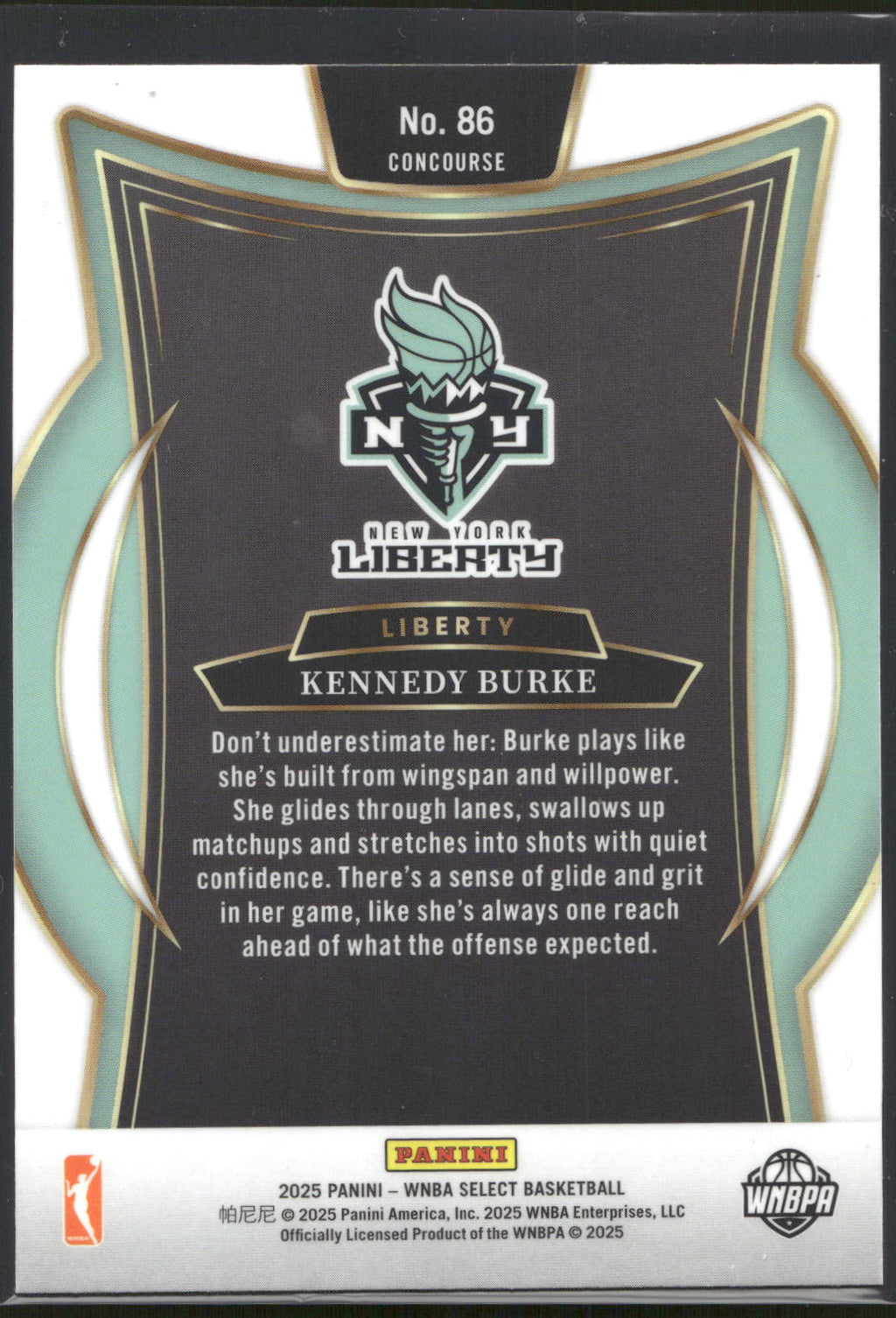 2025 Panini Select WNBA #86 Kennedy Burke