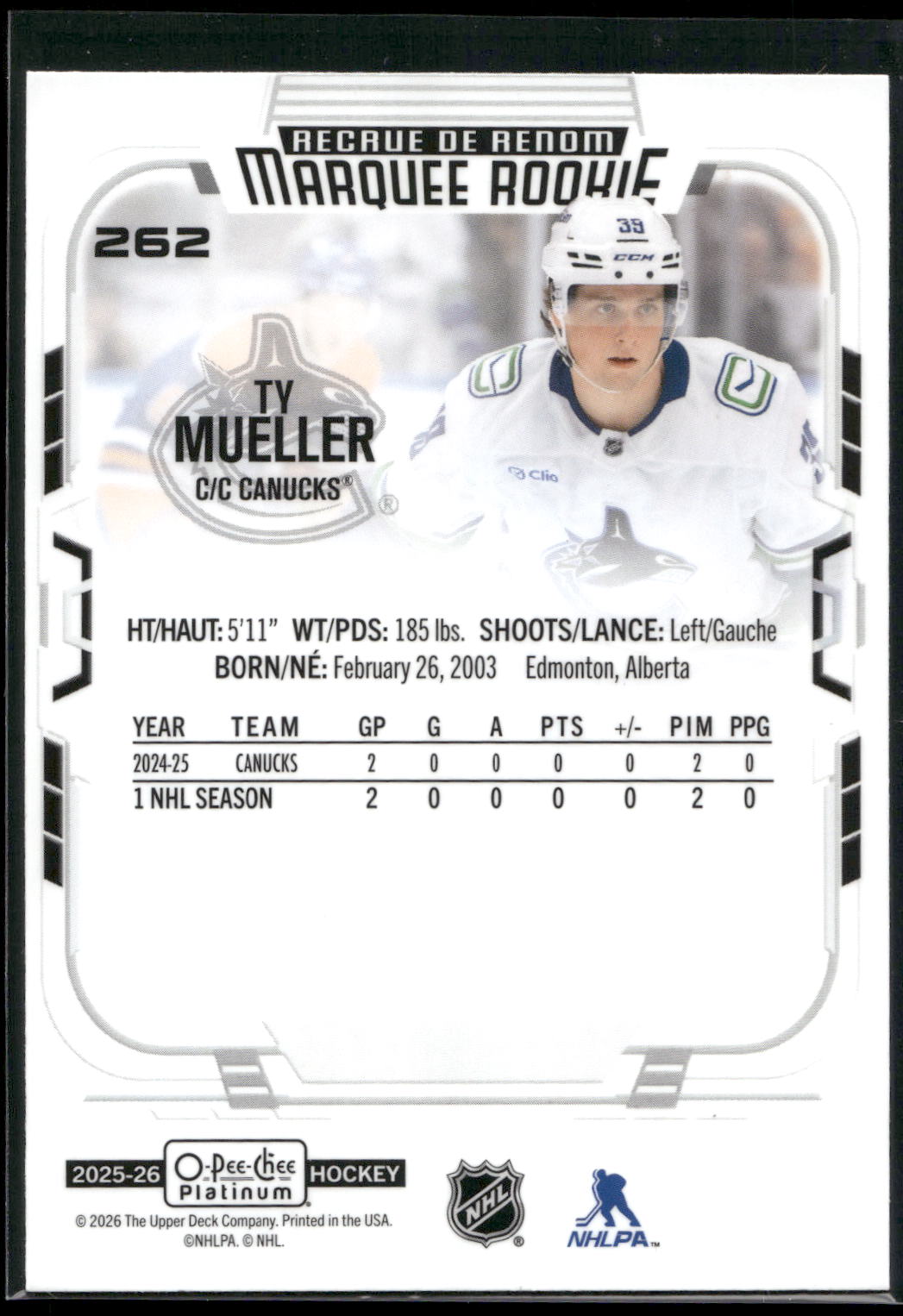 2025-26 O-Pee-Chee Platinum #262 Ty Mueller