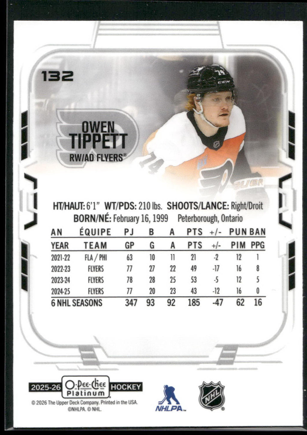 2025-26 O-Pee-Chee Platinum #132 Owen Tippett