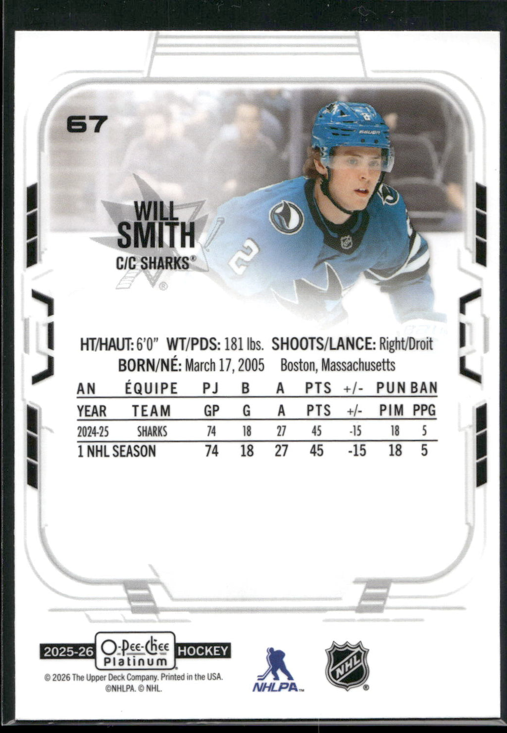 2025-26 O-Pee-Chee Platinum #67 Will Smith