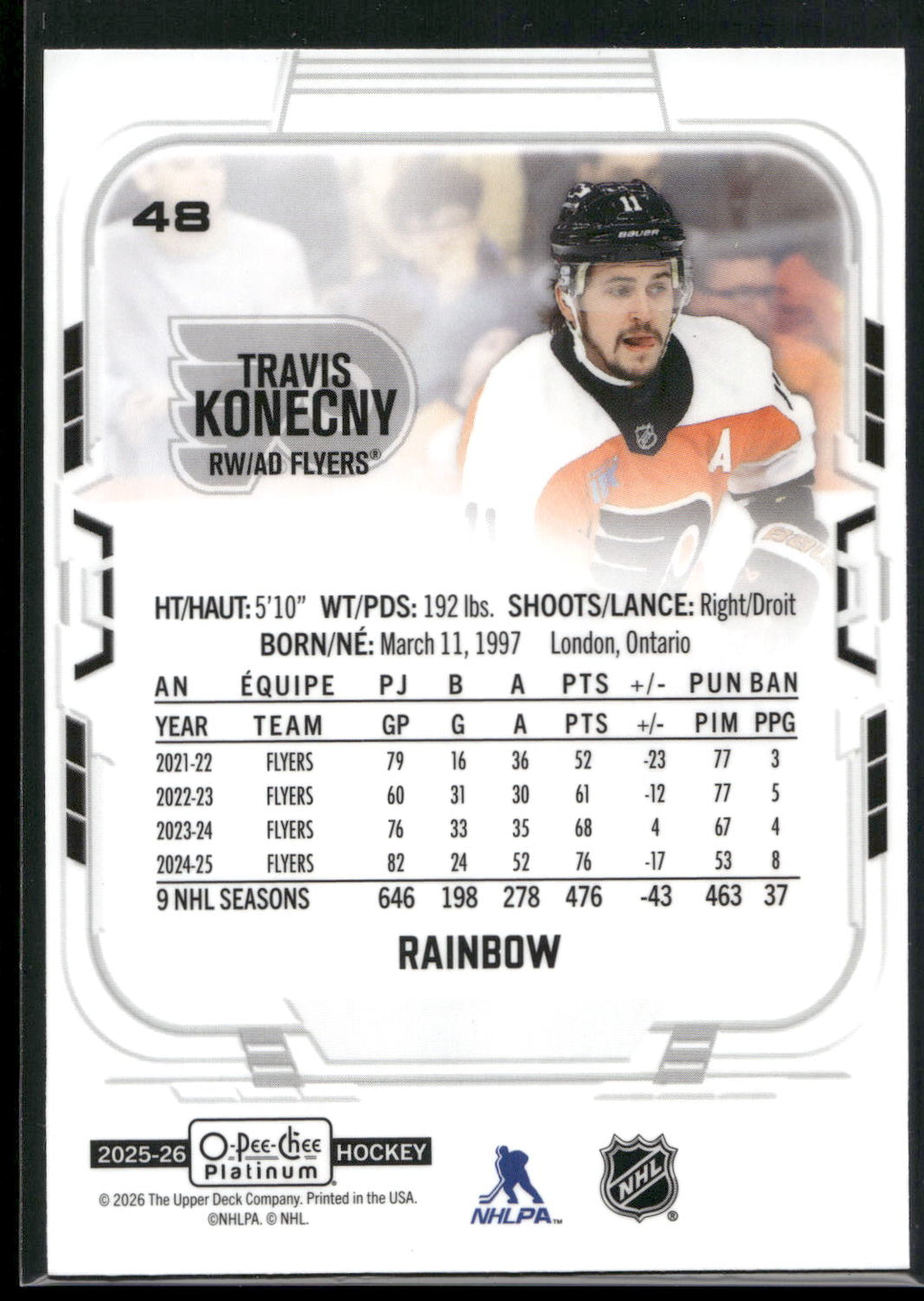 2025-26 O-Pee-Chee Platinum #48 Travis Konecny