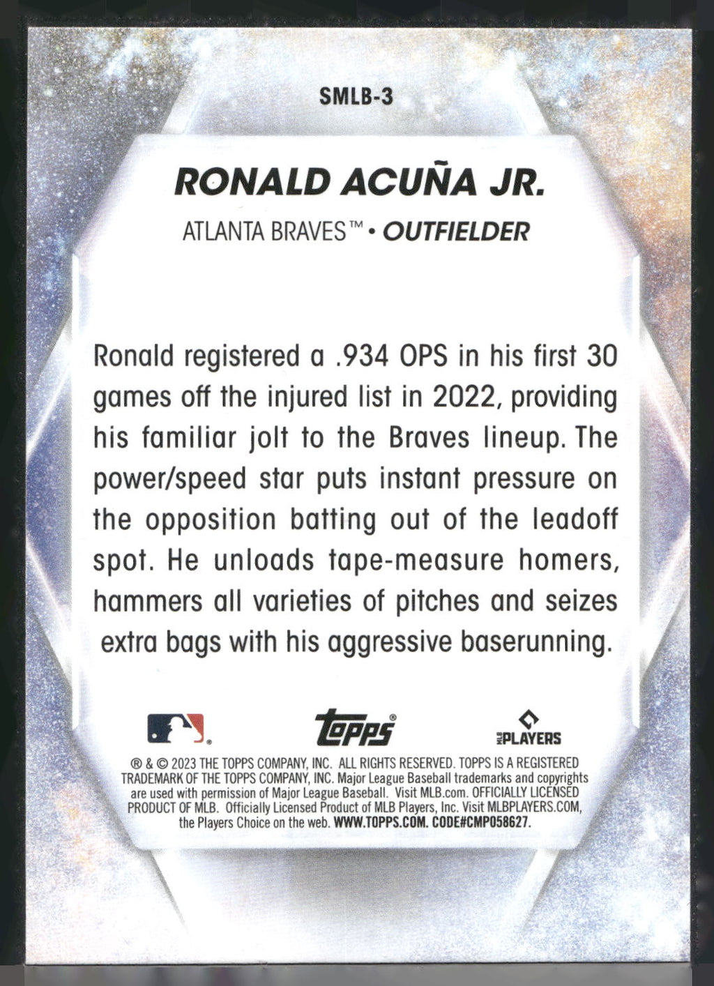 2023 Topps #SMLB-3 Ronald Acuña Jr. Stars of MLB