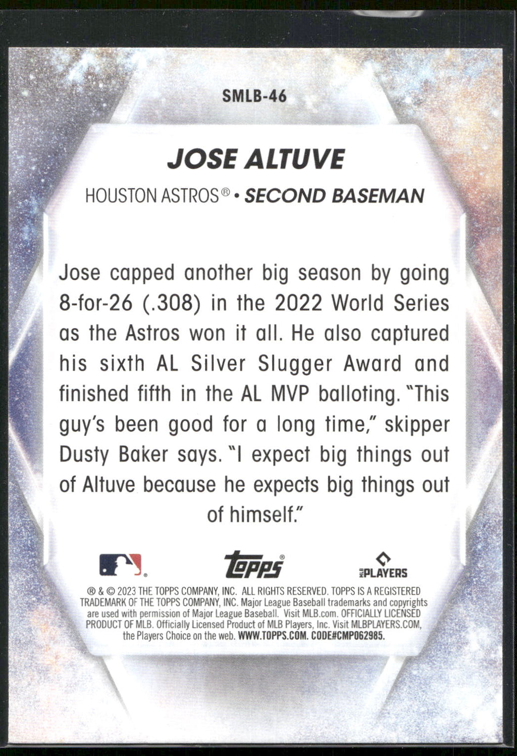 2023 Topps #SMLB-46 Jose Altuve Stars of MLB