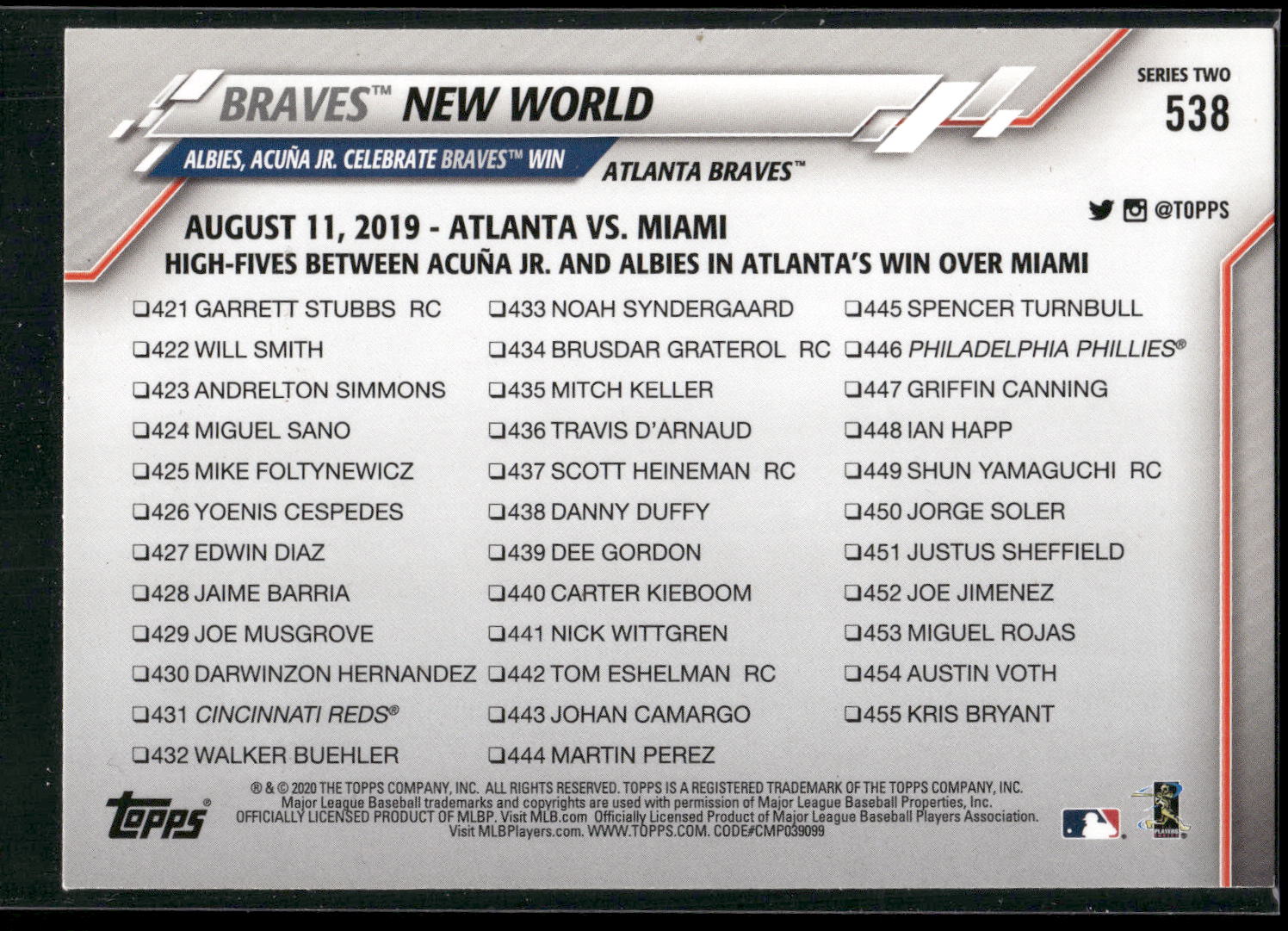 2020 Topps #538 Braves New World