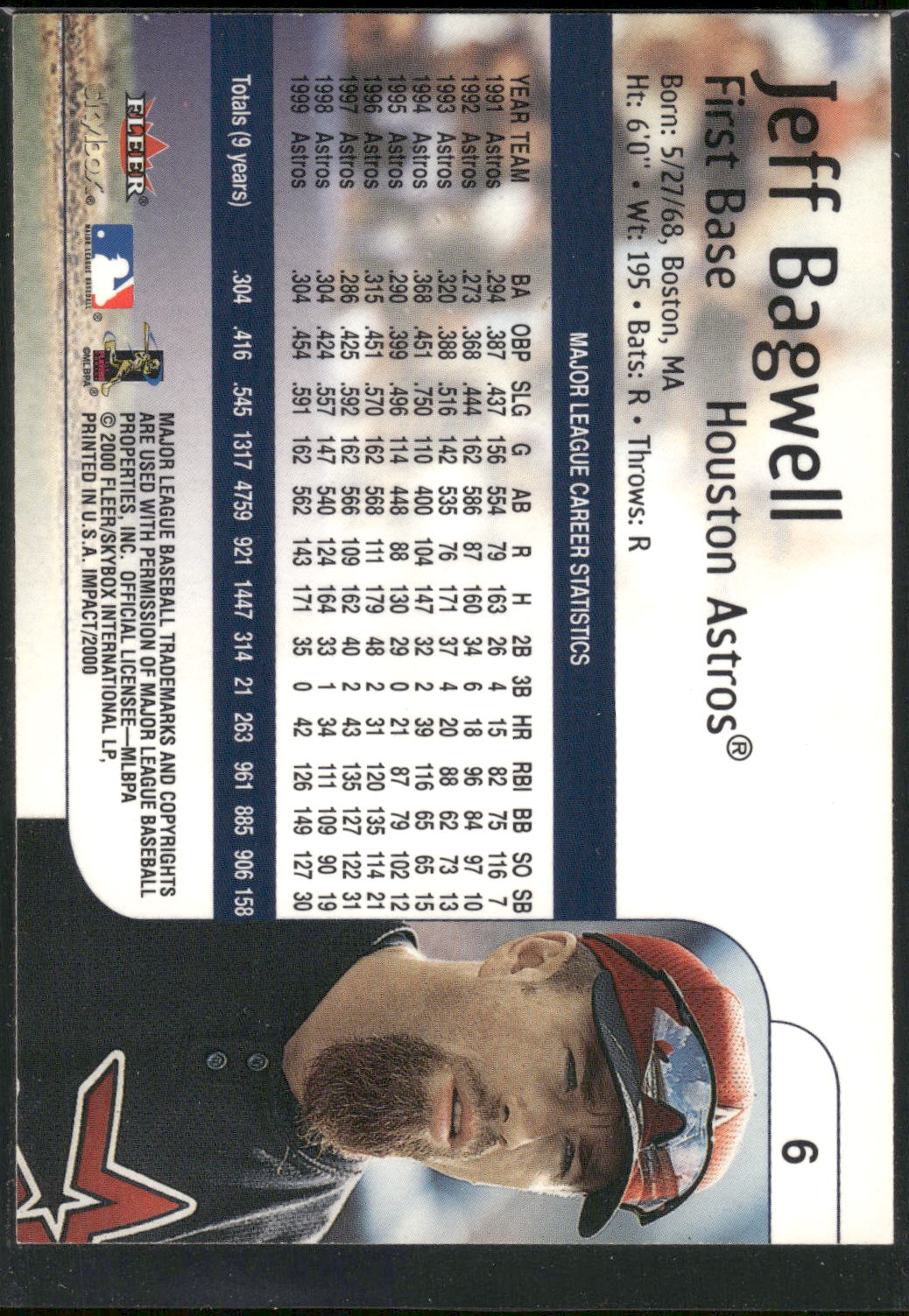 2000 Fleer Impact #6 Jeff Bagwell
