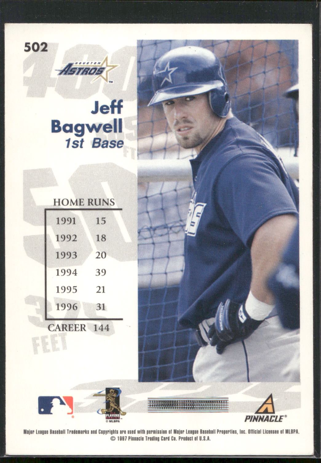 1997 Score #502 Jeff Bagwell