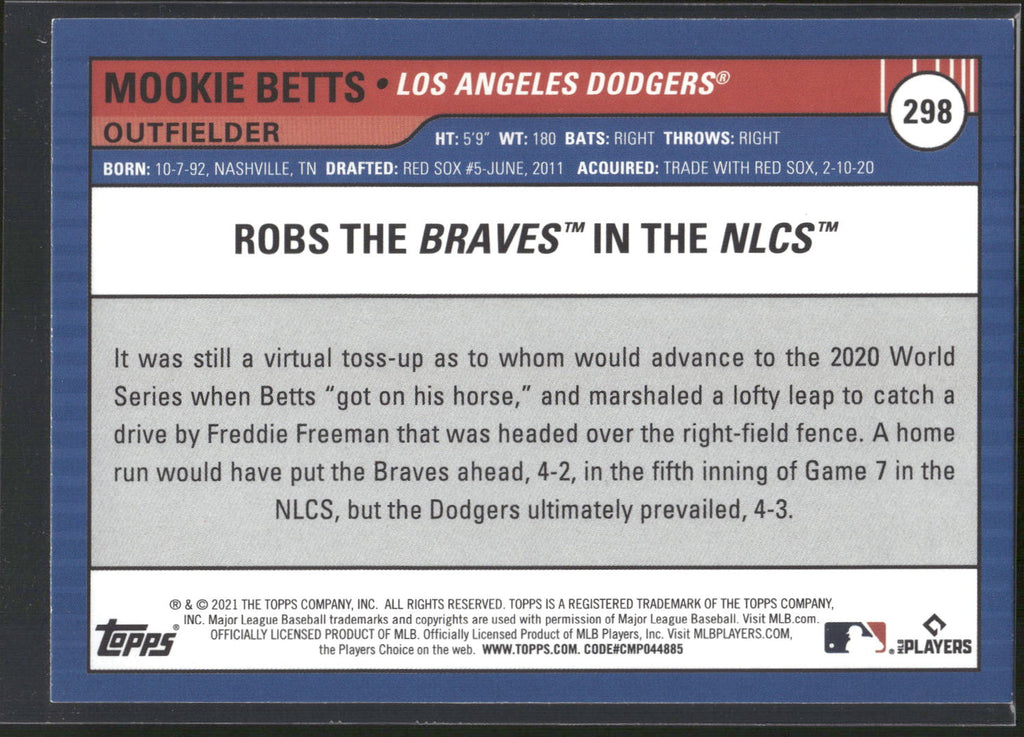 2021 Topps Big League #298 Mookie Betts
