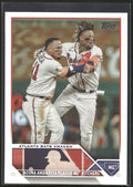 2023 Topps Update #US143 Atlanta Bats Awaken (Orlando Arcia / Ronald Acuña Jr.)