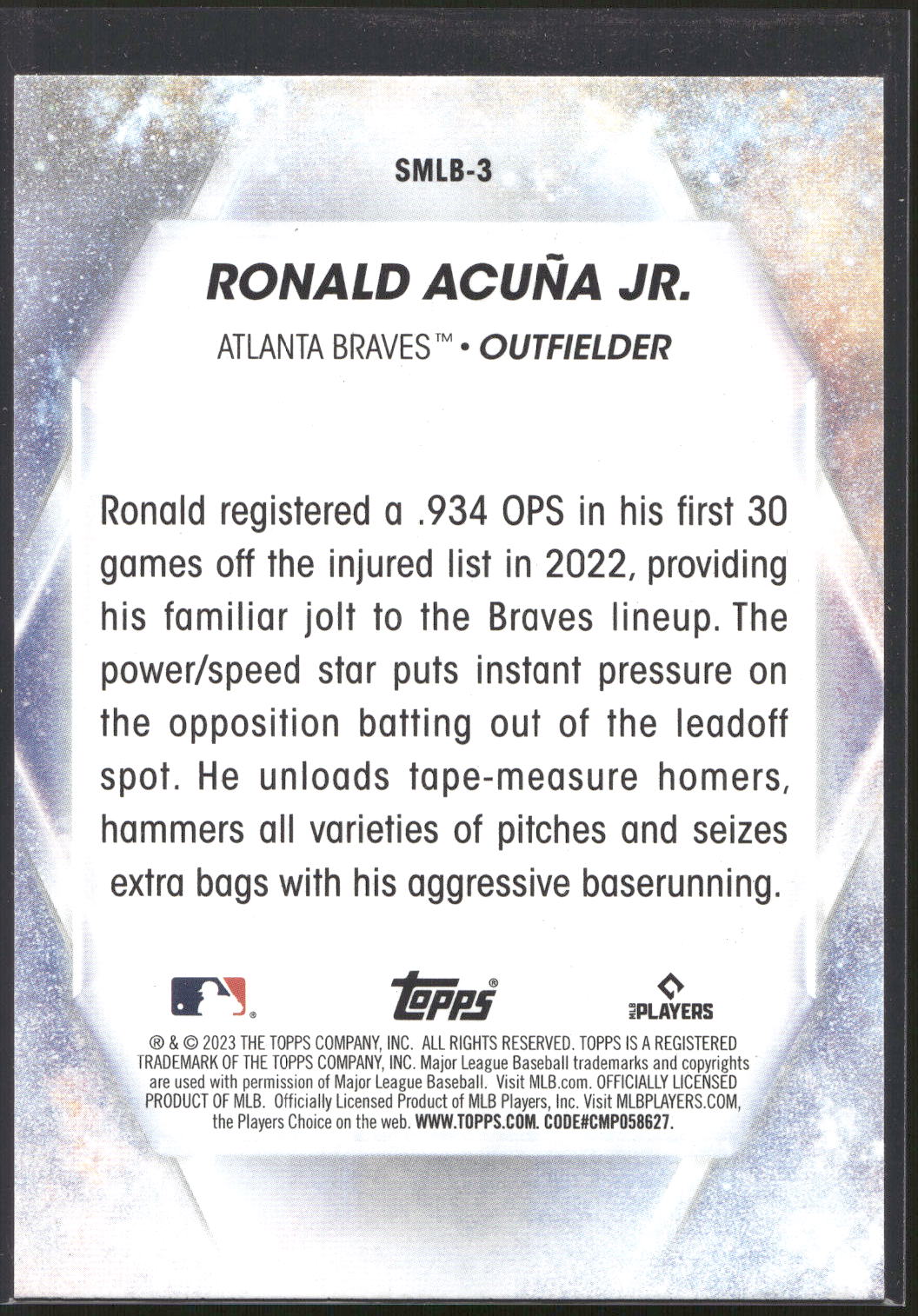 2023 Topps #SMLB-3 Ronald Acuña Jr. Stars of MLB