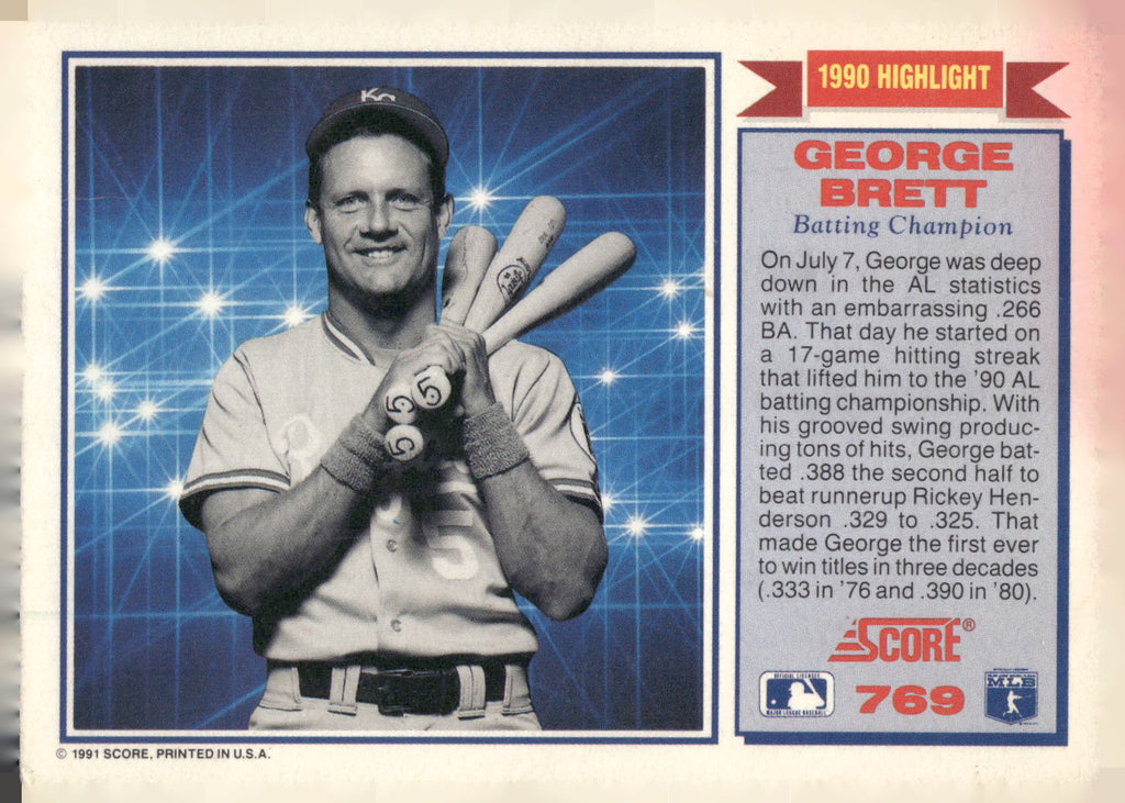 1991 Score #769 George Brett