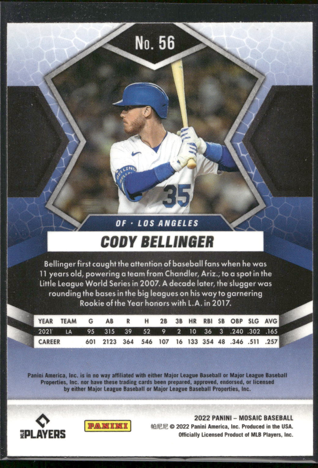 2022 Panini Mosaic #56 Cody Bellinger