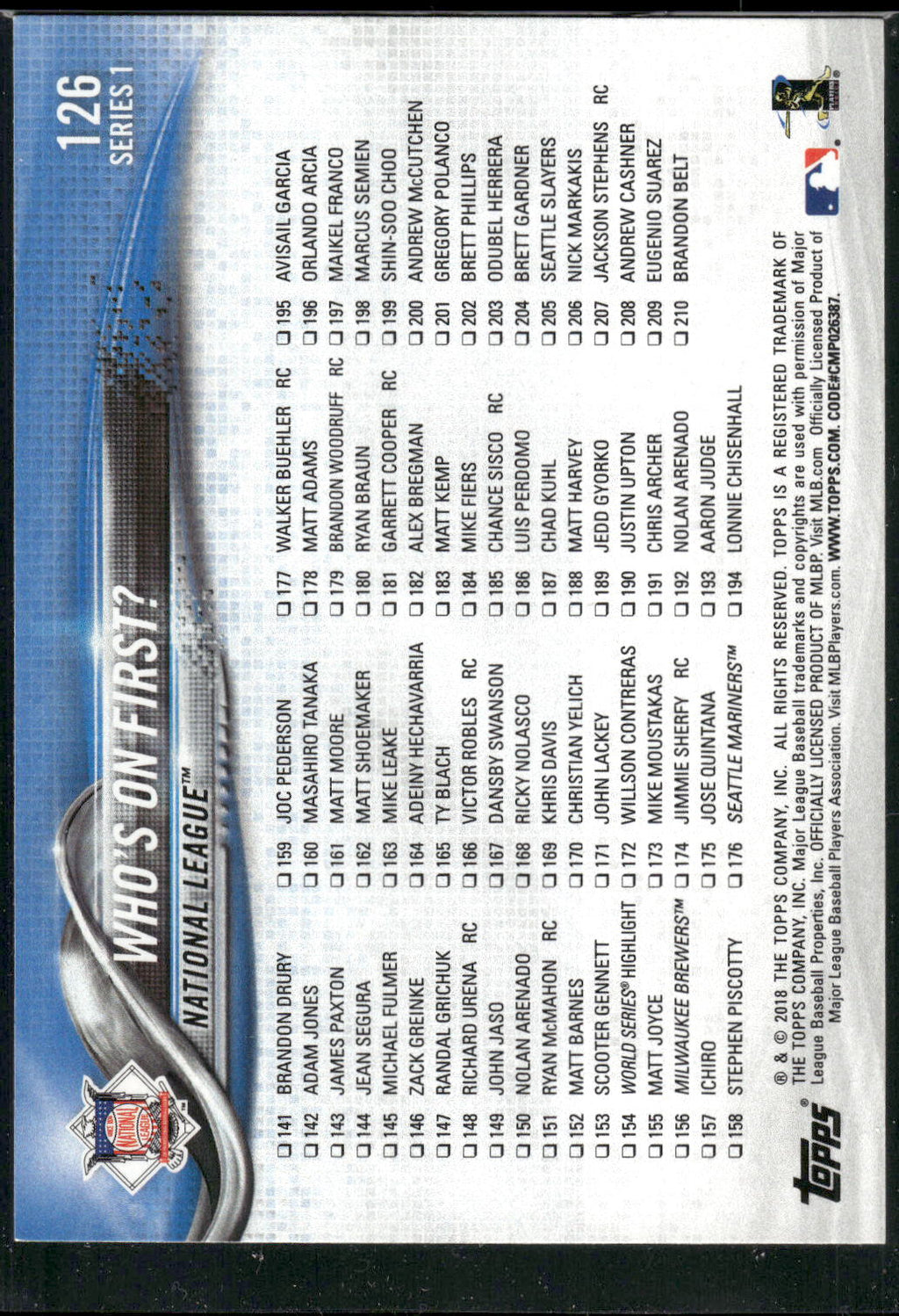 2018 Topps #126 Who's on First?