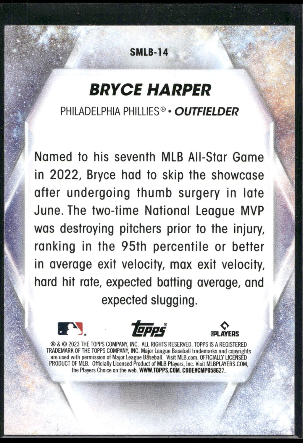 2023 Topps #SMLB-14 Bryce Harper Stars of MLB