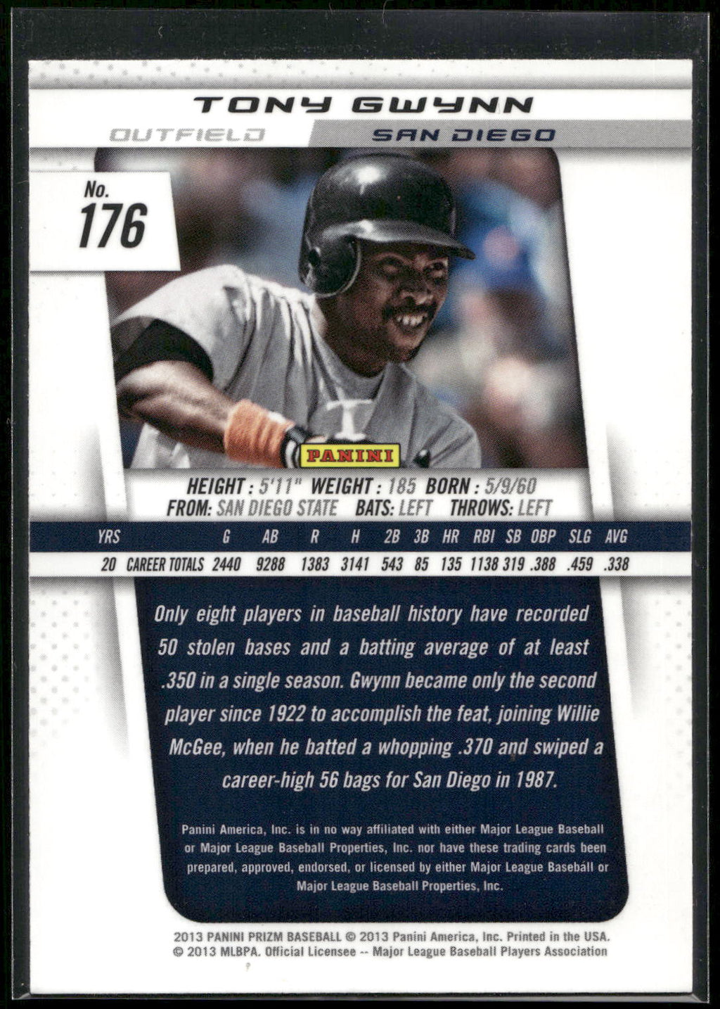 2013 Panini Prizm #176 Tony Gwynn