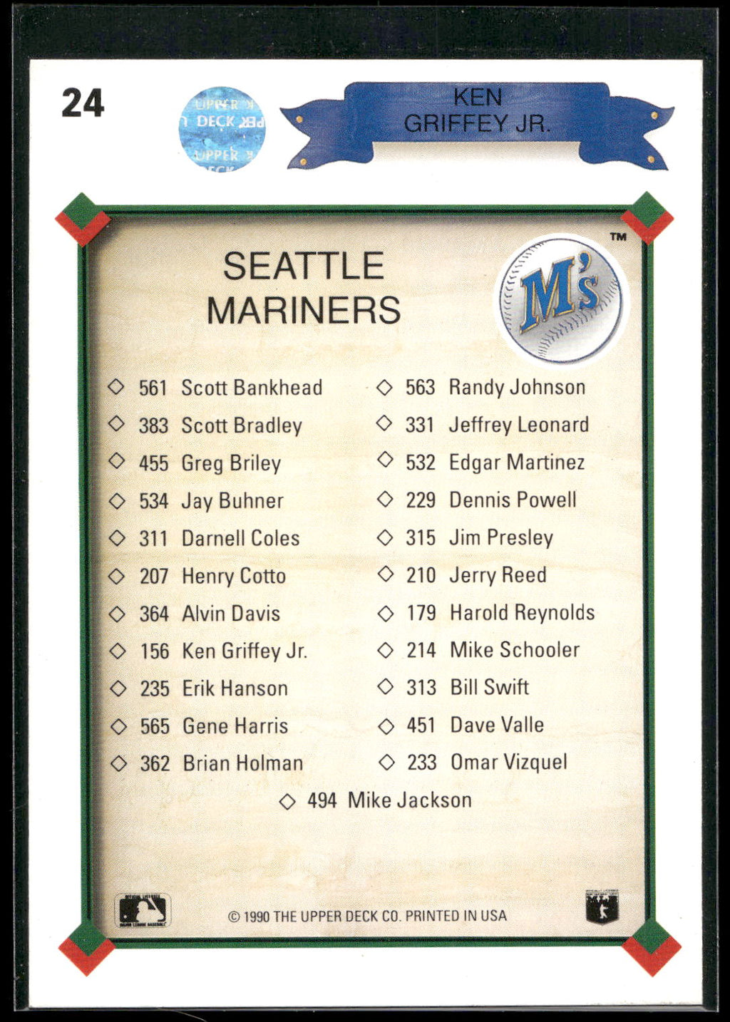 1990 Upper Deck #24 Ken Griffey Jr.