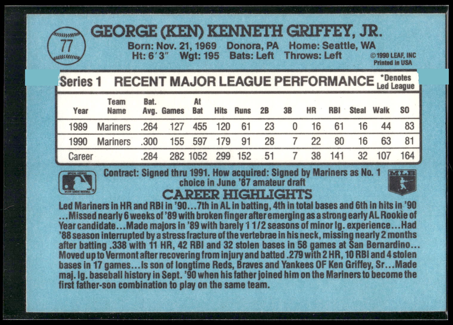 1991 Donruss #77 Ken Griffey Jr.