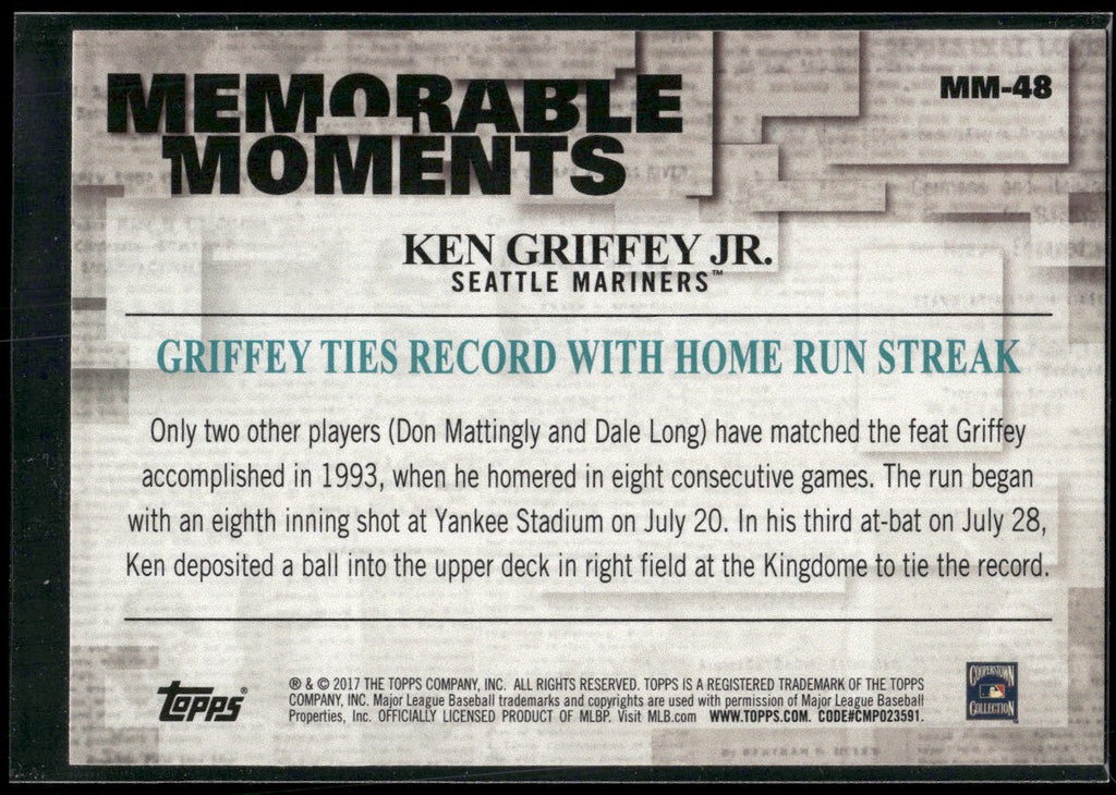 2017 Topps #MM-48 Ken Griffey Jr. Memorable Moments