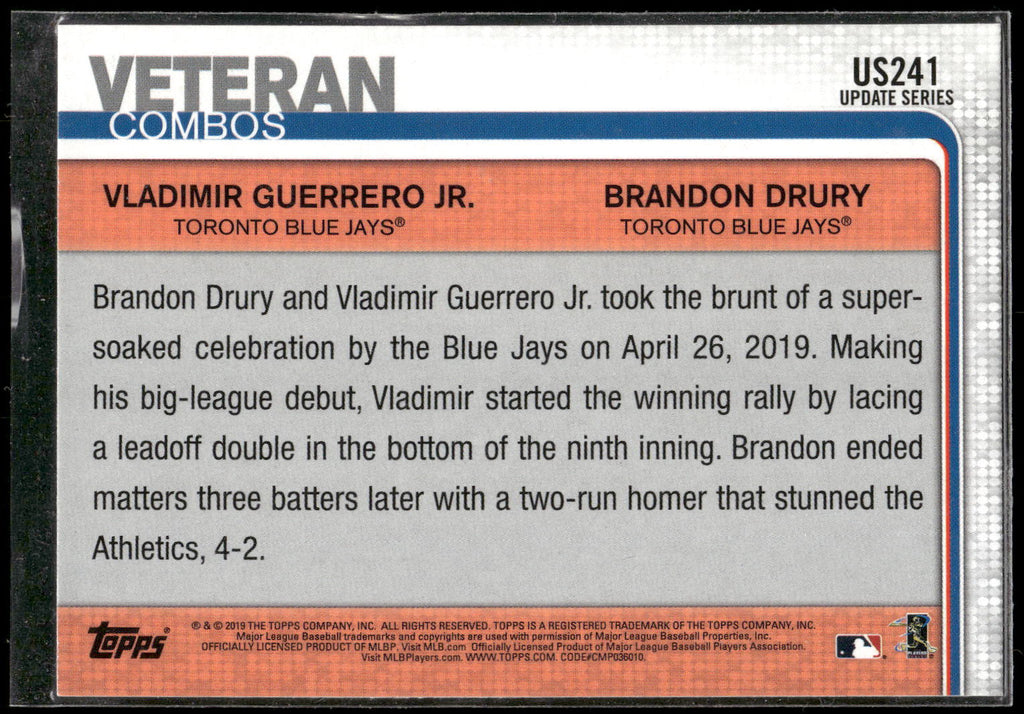 2019 Topps Update #US241 (Brandon Drury / Vladimir Guerrero Jr.)